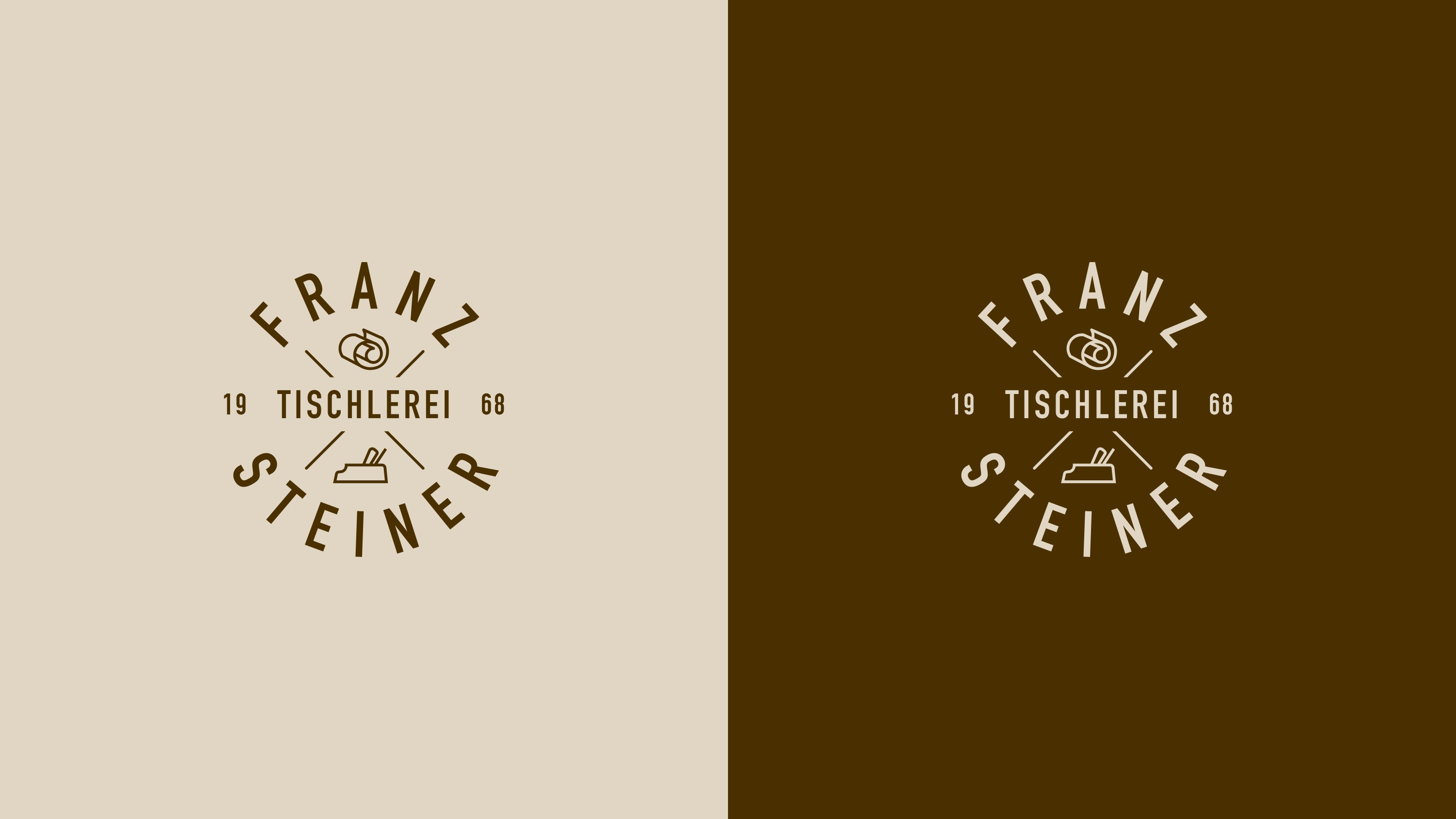 Tischlerei Franz Steiner Logo braun beige