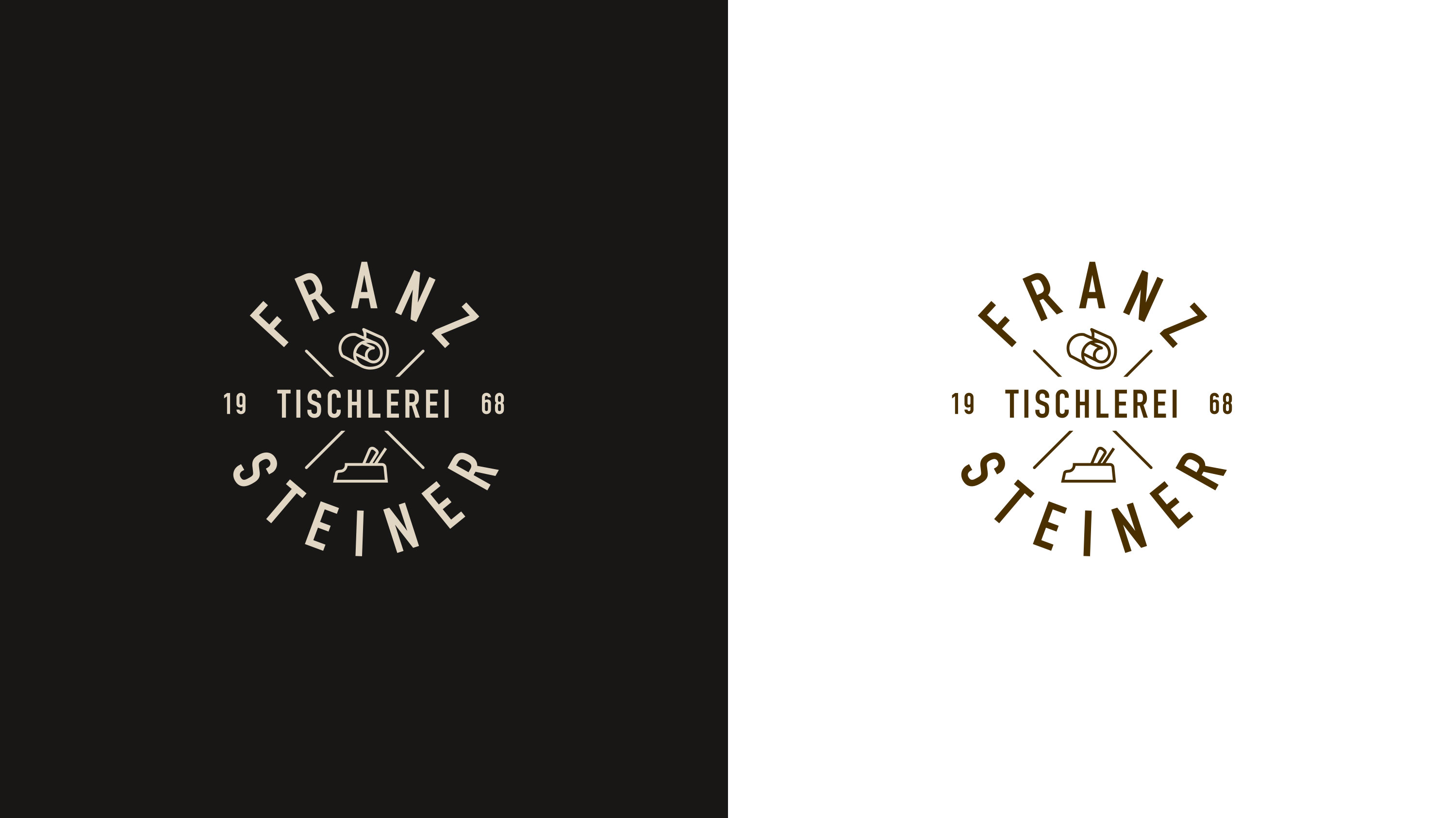 Tischlerei Franz Steiner Logo schwarz weiß Hintergrund